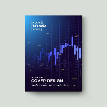 Una portada de diseño profesional titulada "DIGITAL TRADING" presenta un gráfico de velas japonesas ascendente sobre un fondo azul oscuro degradado.